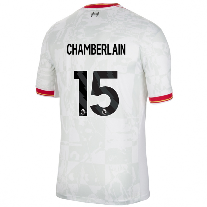 Mujer Fútbol Camiseta Alex Oxlade Chamberlain #15 Blanco Rojo Negro Equipación Tercera 2024/25 Perú