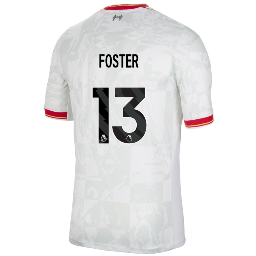 Mujer Fútbol Camiseta Rylee Foster #13 Blanco Rojo Negro Equipación Tercera 2024/25 Perú