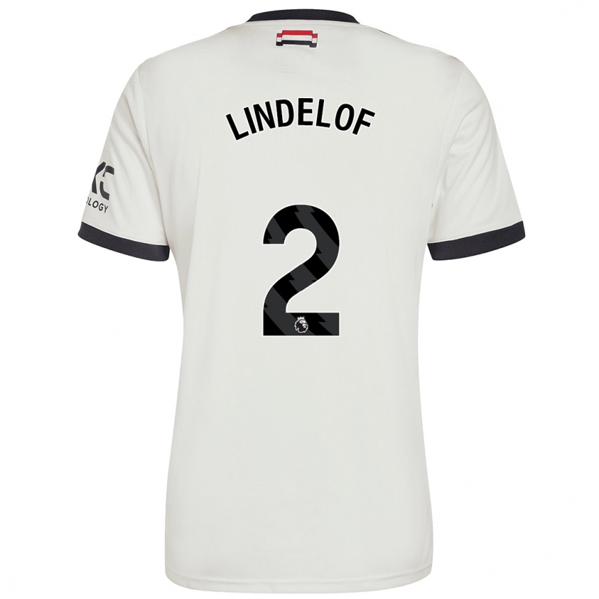 Mujer Fútbol Camiseta Victor Lindelof #2 Blanquecino Equipación Tercera 2024/25 Perú