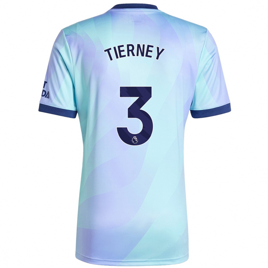 Mujer Fútbol Camiseta Kieran Tierney #3 Agua Equipación Tercera 2024/25 Perú