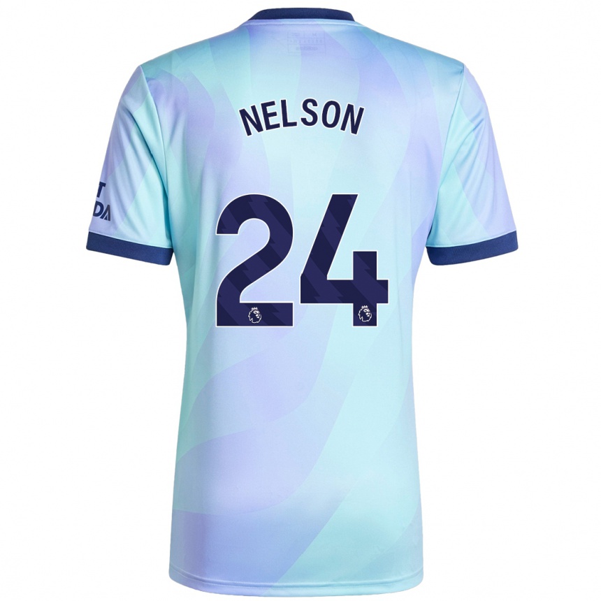 Mujer Fútbol Camiseta Reiss Nelson #24 Agua Equipación Tercera 2024/25 Perú