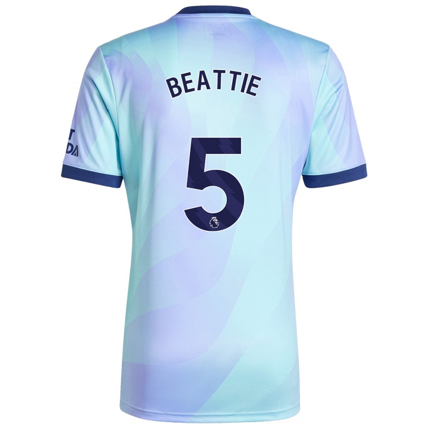 Mujer Fútbol Camiseta Jen Beattie #5 Agua Equipación Tercera 2024/25 Perú