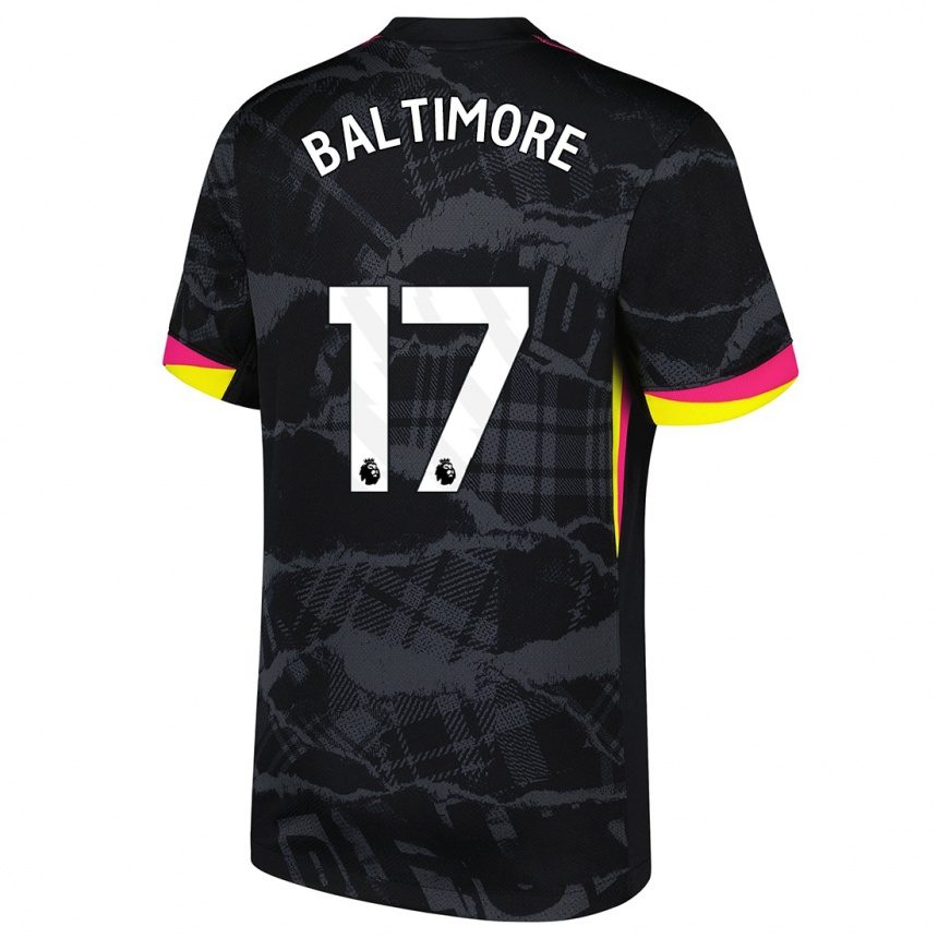 Mujer Fútbol Camiseta Sandy Baltimore #17 Negro Rosa Equipación Tercera 2024/25 Perú