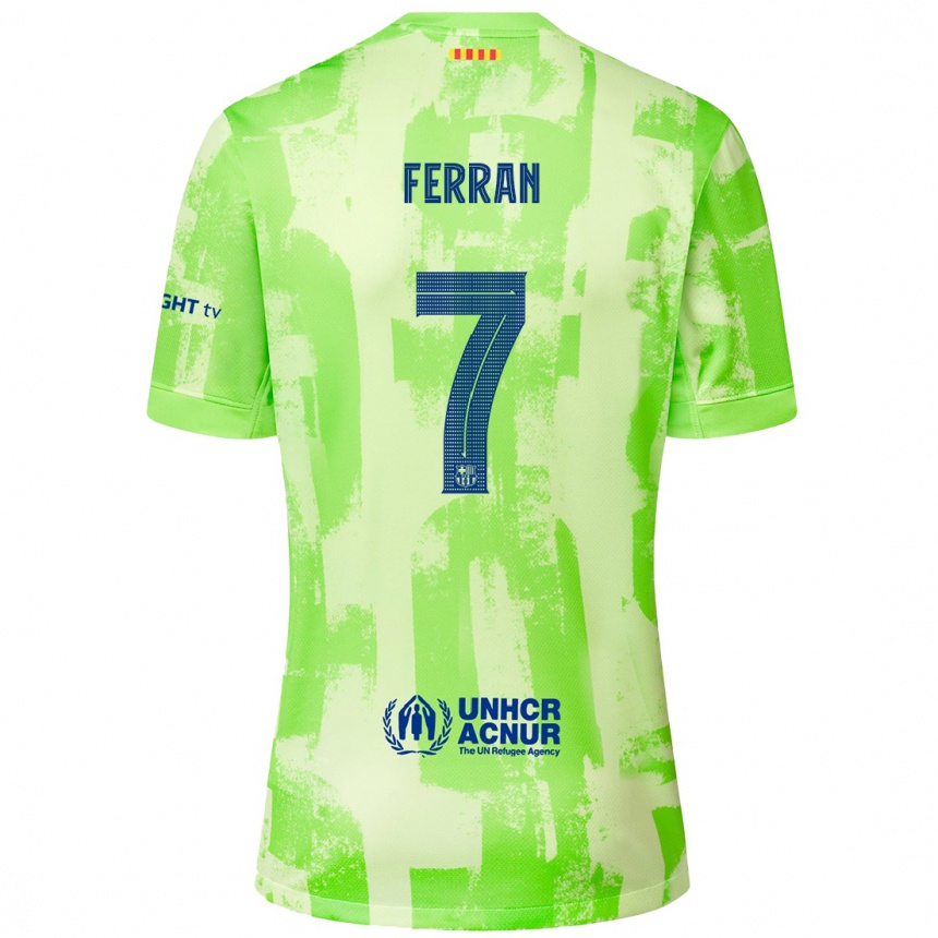 Mujer Fútbol Camiseta Ferran Torres #7 Lima Equipación Tercera 2024/25 Perú