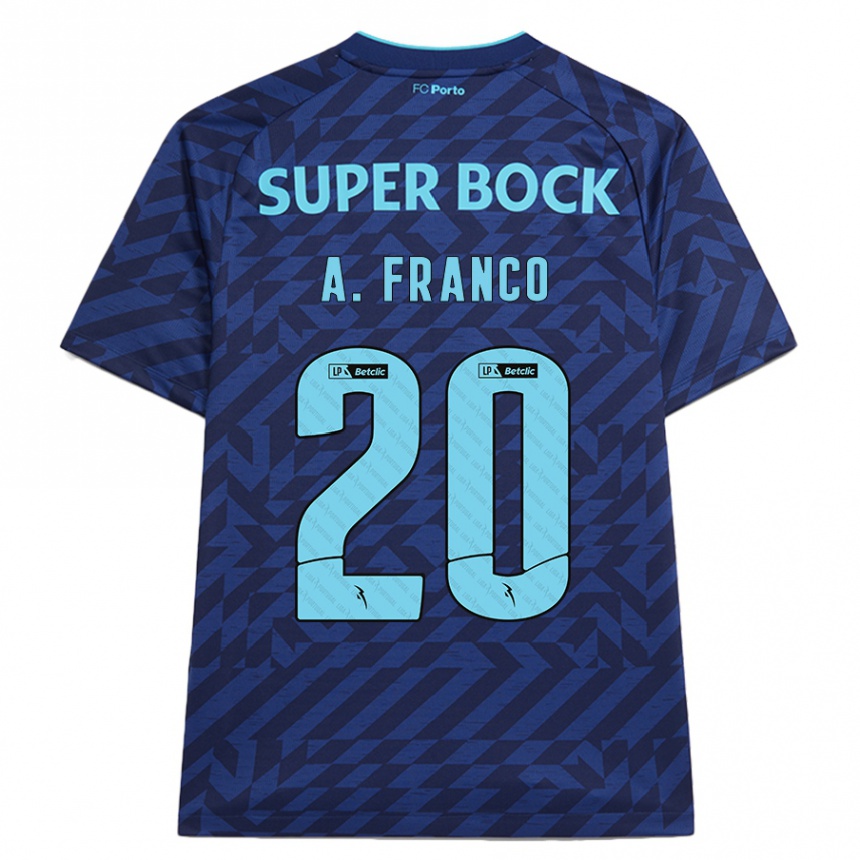 Mujer Fútbol Camiseta André Franco #20 Azul Marino Equipación Tercera 2024/25 Perú