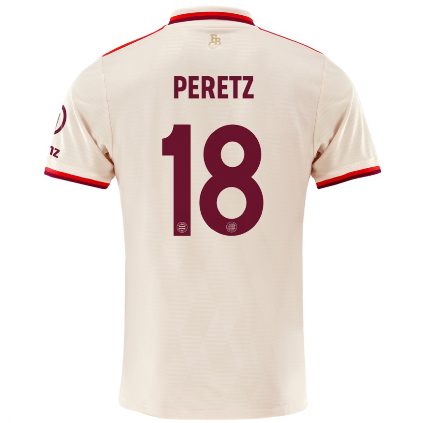 Mujer Fútbol Camiseta Daniel Peretz #18 Lino Equipación Tercera 2024/25 Perú