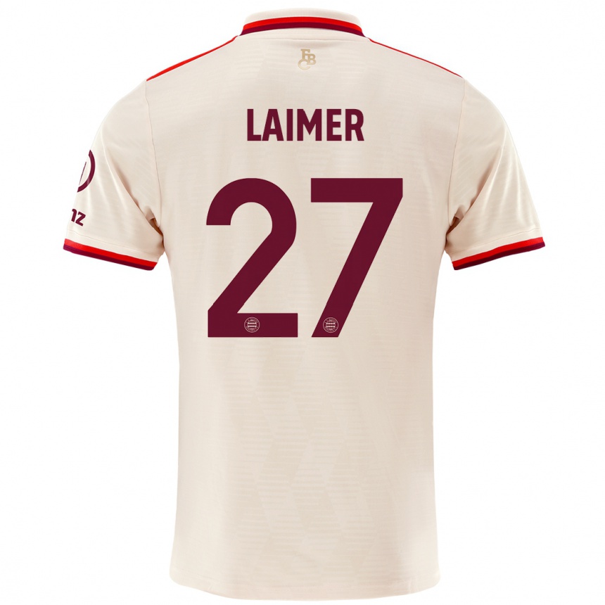 Mujer Fútbol Camiseta Konrad Laimer #27 Lino Equipación Tercera 2024/25 Perú