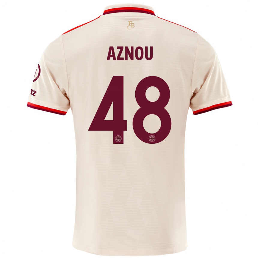 Mujer Fútbol Camiseta Adam Aznou #48 Lino Equipación Tercera 2024/25 Perú