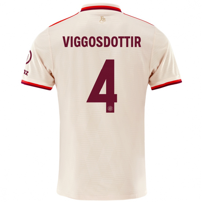 Mujer Fútbol Camiseta Glódís Perla Viggósdóttir #4 Lino Equipación Tercera 2024/25 Perú