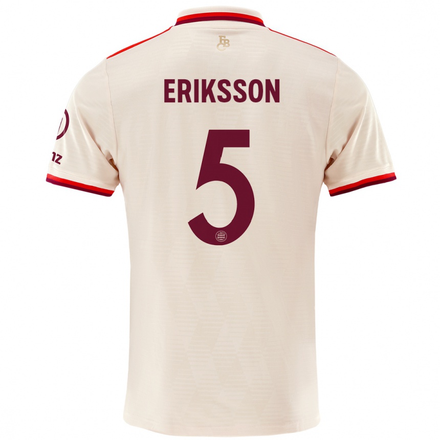 Mujer Fútbol Camiseta Magdalena Eriksson #5 Lino Equipación Tercera 2024/25 Perú