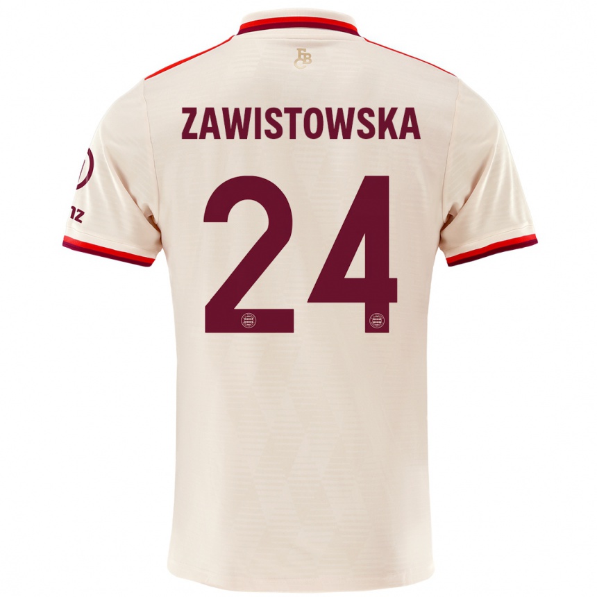 Mujer Fútbol Camiseta Weronika Zawistowska #24 Lino Equipación Tercera 2024/25 Perú