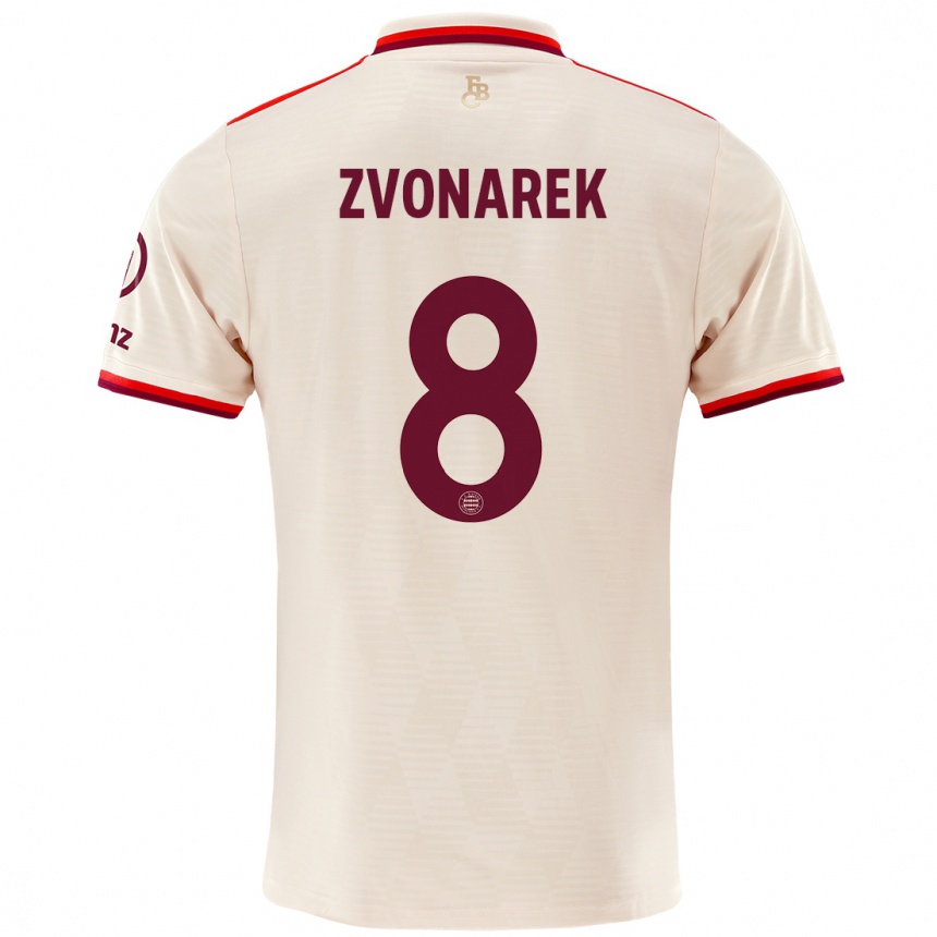 Mujer Fútbol Camiseta Lovro Zvonarek #8 Lino Equipación Tercera 2024/25 Perú