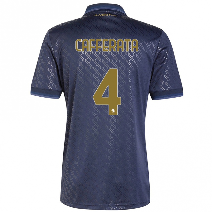 Mujer Fútbol Camiseta Federica Cafferata #4 Azul Marino Equipación Tercera 2024/25 Perú