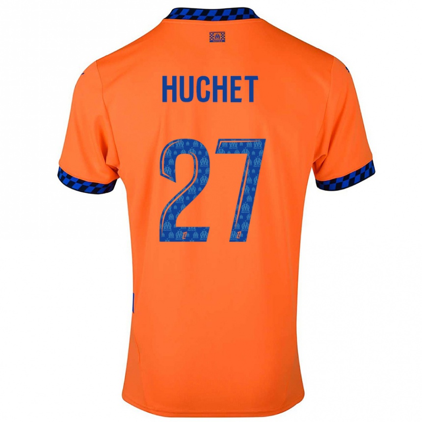 Mujer Fútbol Camiseta Sarah Huchet #27 Naranja Azul Oscuro Equipación Tercera 2024/25 Perú