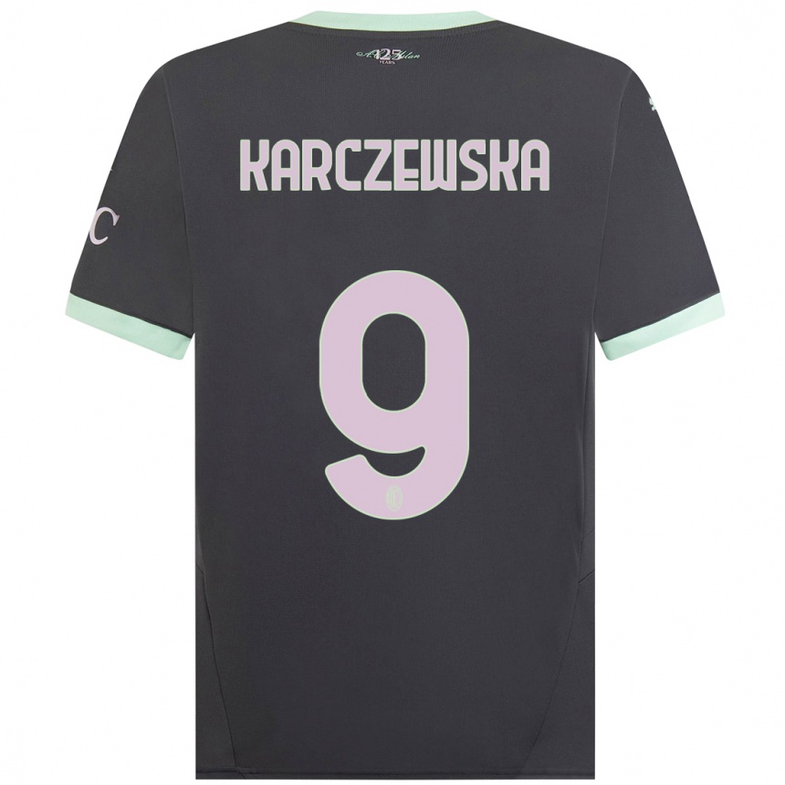 Mujer Fútbol Camiseta Nikola Karczewska #9 Gris Equipación Tercera 2024/25 Perú