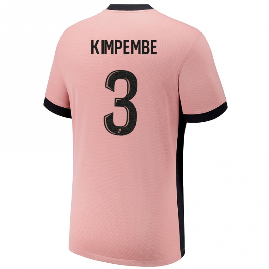 Mujer Fútbol Camiseta Presnel Kimpembe #3 Rosa Óxido Equipación Tercera 2024/25 Perú