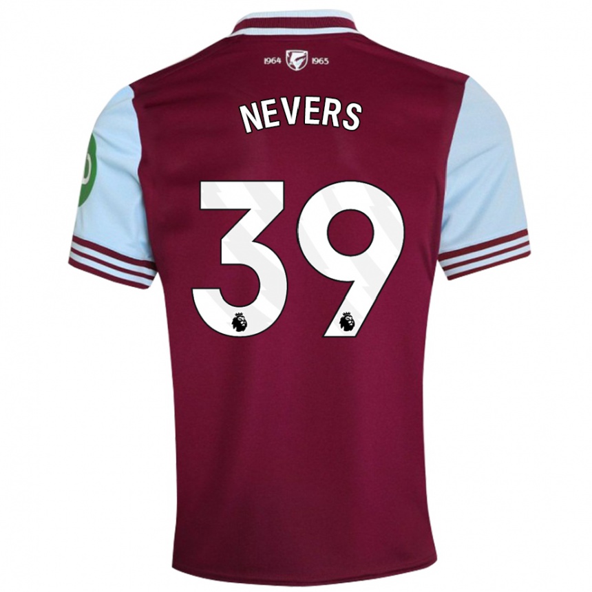 Niño Fútbol Camiseta Thierry Nevers #39 Rojo Oscuro 1ª Equipación 2024/25 Perú