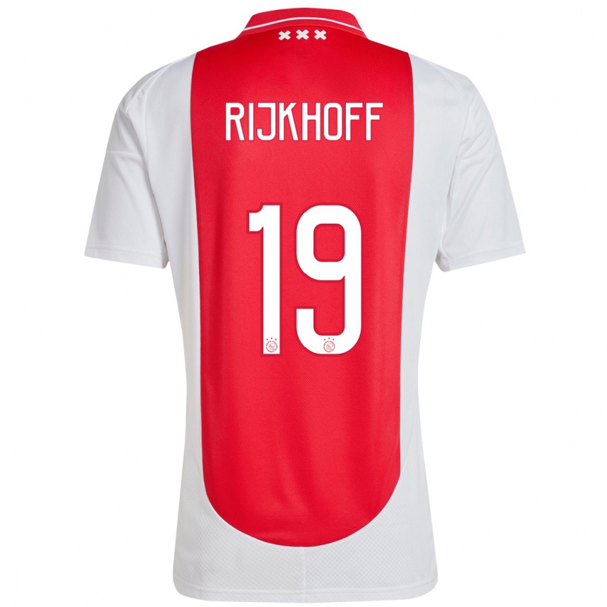 Niño Fútbol Camiseta Julian Rijkhoff #19 Rojo Blanco 1ª Equipación 2024/25 Perú