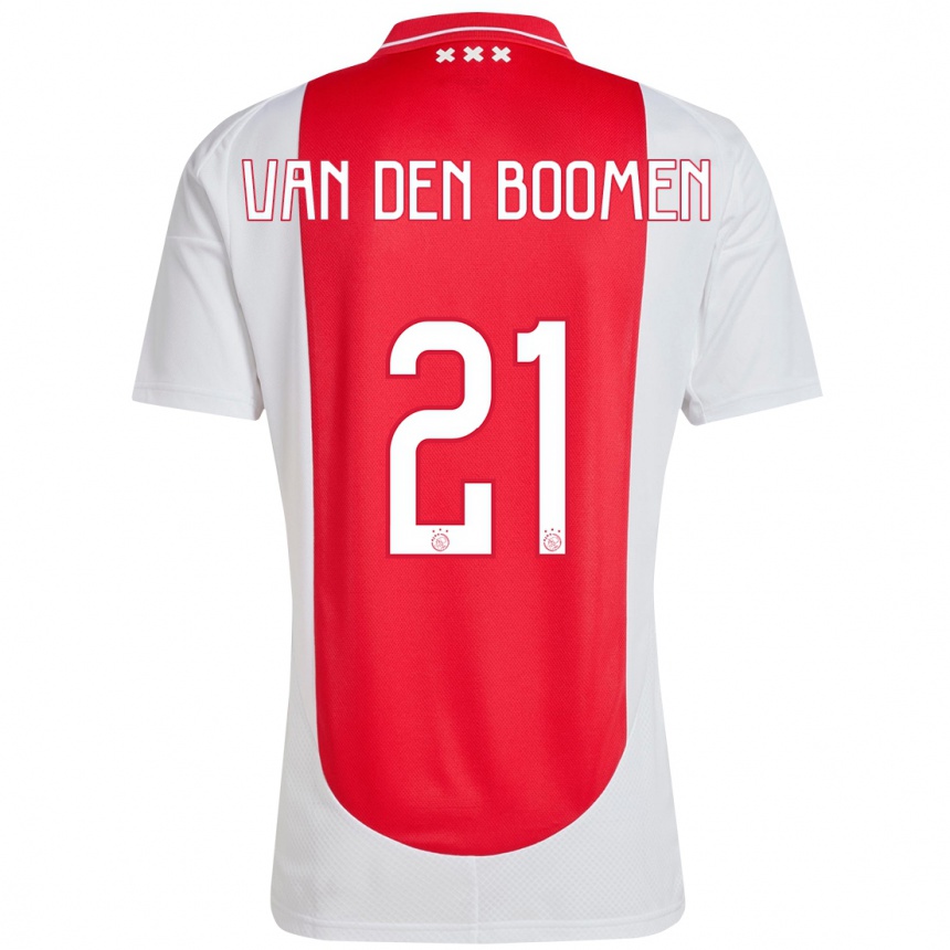 Niño Fútbol Camiseta Branco Van Den Boomen #21 Rojo Blanco 1ª Equipación 2024/25 Perú