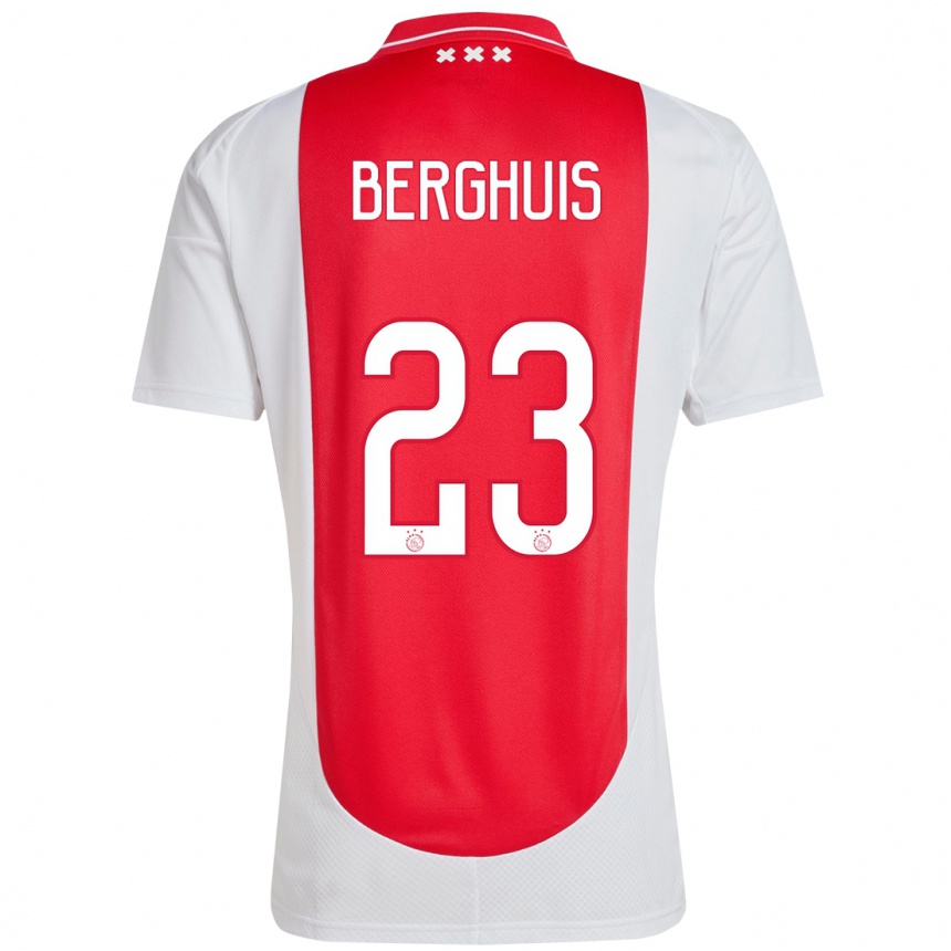 Niño Fútbol Camiseta Steven Berghuis #23 Rojo Blanco 1ª Equipación 2024/25 Perú