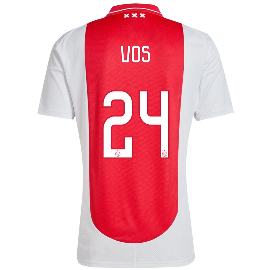 Niño Fútbol Camiseta Silvano Vos #24 Rojo Blanco 1ª Equipación 2024/25 Perú