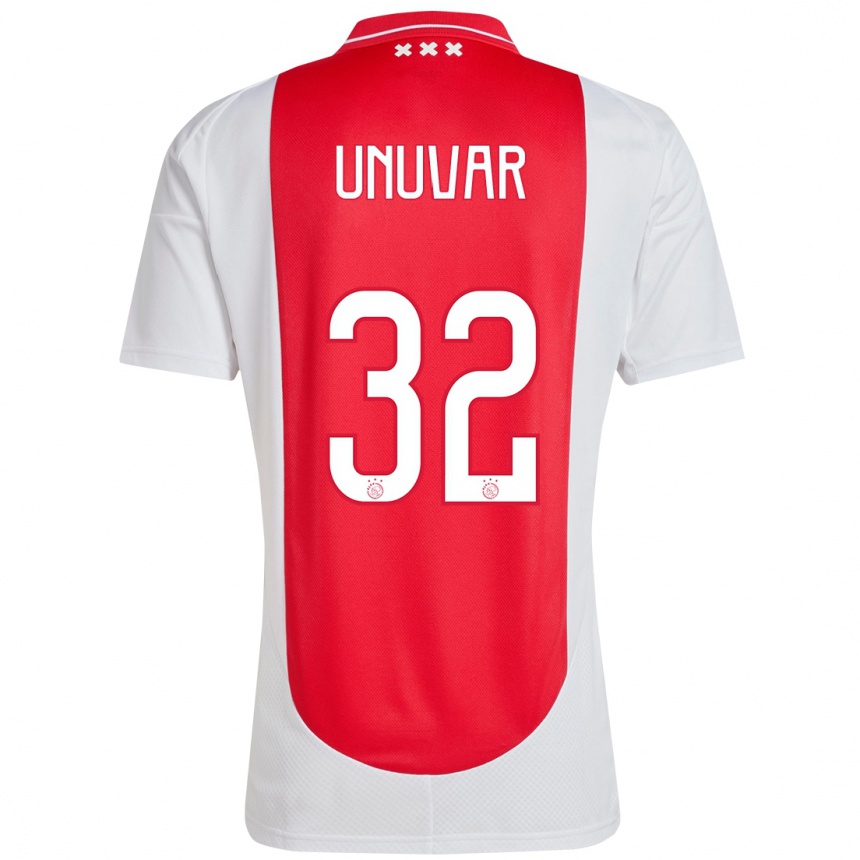 Niño Fútbol Camiseta Naci Ünüvar #32 Rojo Blanco 1ª Equipación 2024/25 Perú