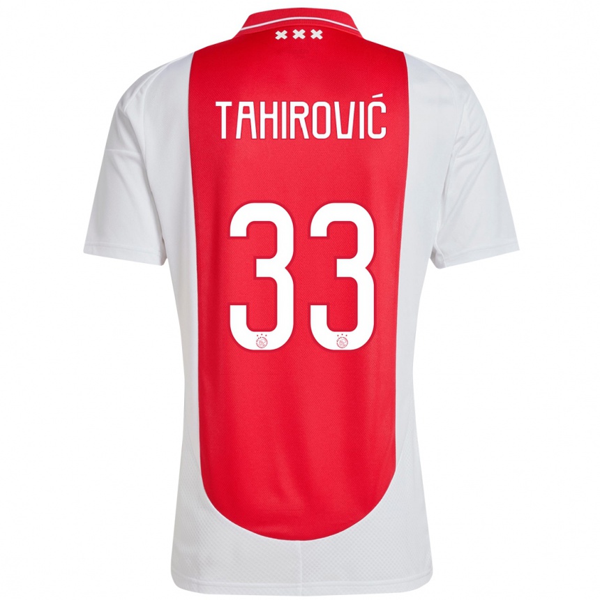 Niño Fútbol Camiseta Benjamin Tahirovic #33 Rojo Blanco 1ª Equipación 2024/25 Perú