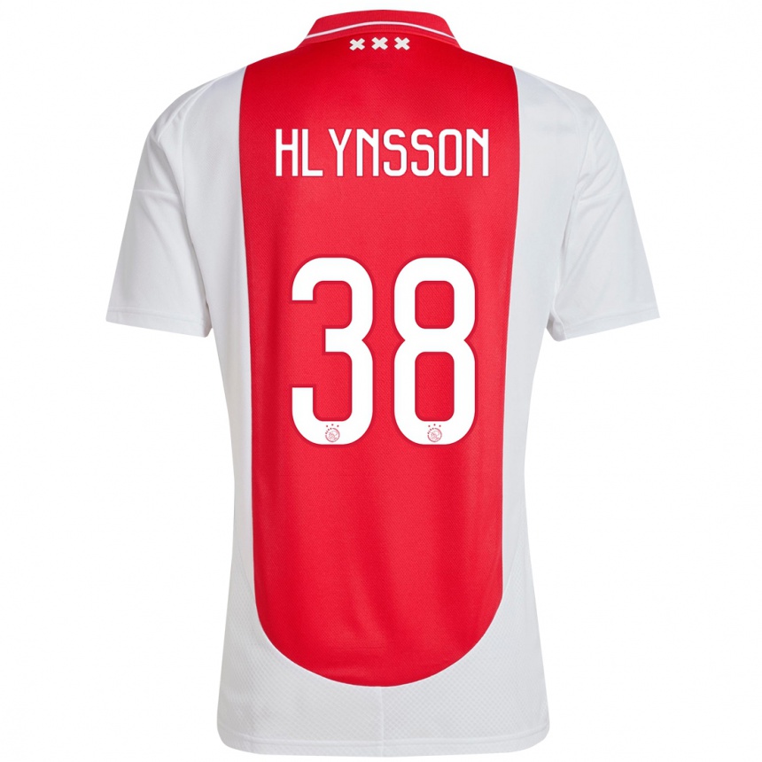 Niño Fútbol Camiseta Kristian Hlynsson #38 Rojo Blanco 1ª Equipación 2024/25 Perú