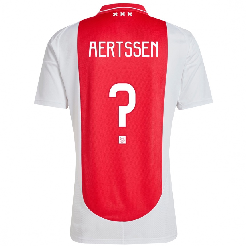 Niño Fútbol Camiseta Olivier Aertssen #0 Rojo Blanco 1ª Equipación 2024/25 Perú