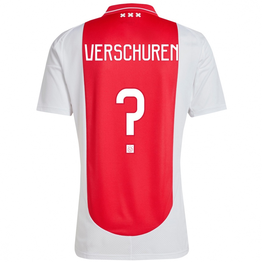 Niño Fútbol Camiseta Nick Verschuren #0 Rojo Blanco 1ª Equipación 2024/25 Perú