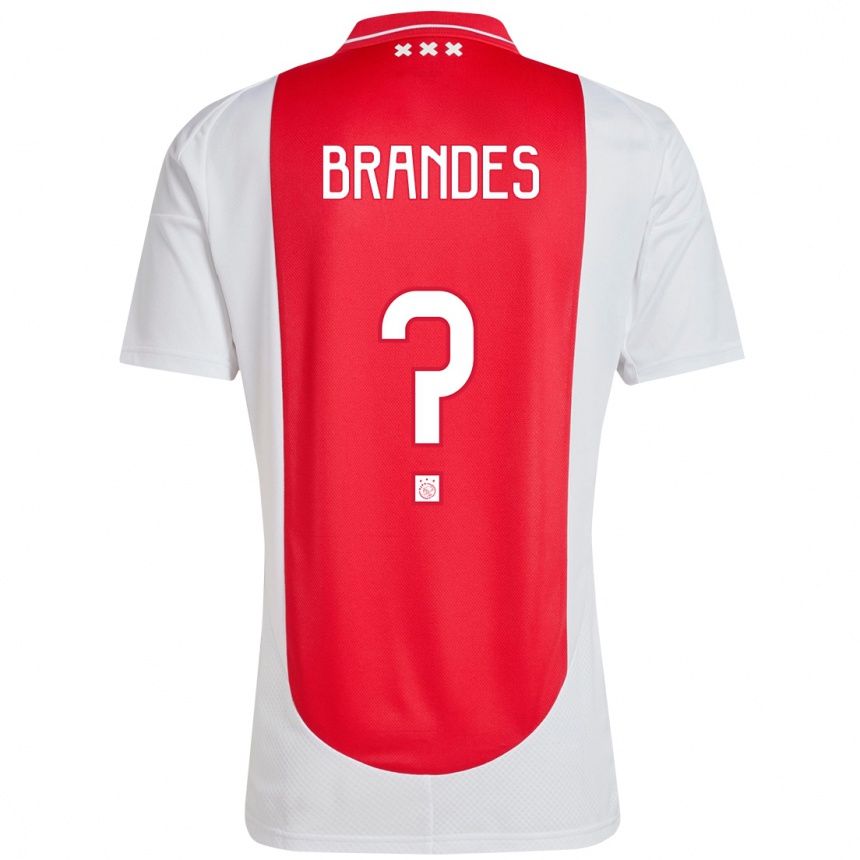 Niño Fútbol Camiseta Julian Brandes #0 Rojo Blanco 1ª Equipación 2024/25 Perú