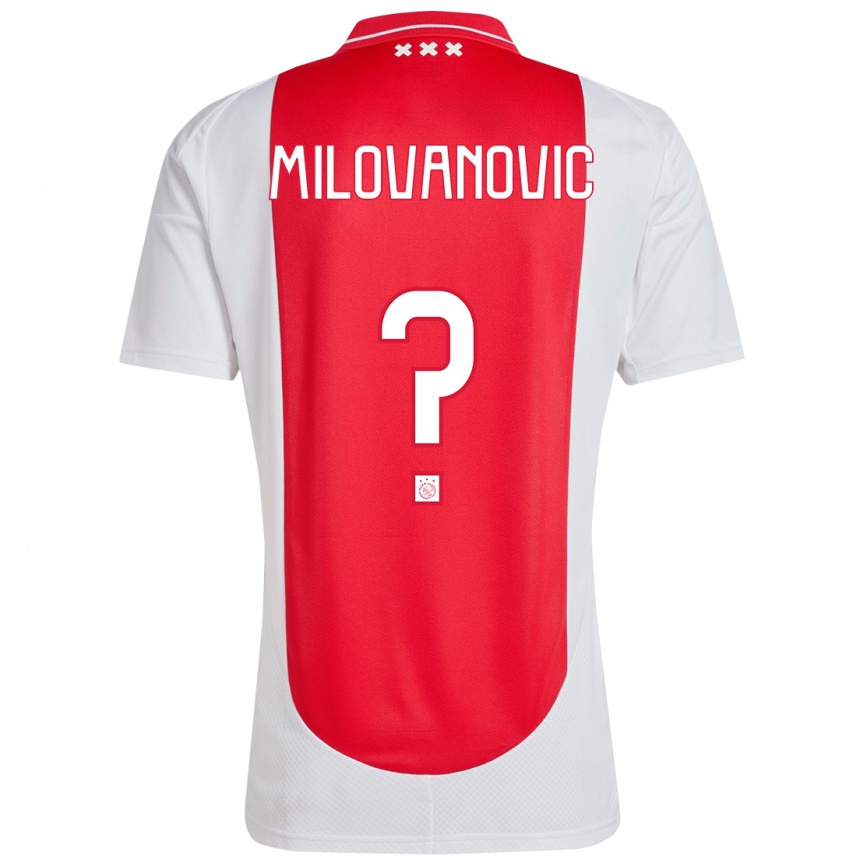 Niño Fútbol Camiseta Mateja Milovanovic #0 Rojo Blanco 1ª Equipación 2024/25 Perú