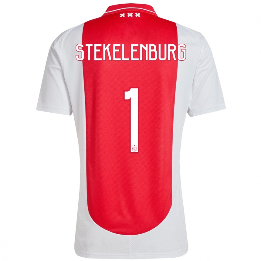 Niño Fútbol Camiseta Maarten Stekelenburg #1 Rojo Blanco 1ª Equipación 2024/25 Perú