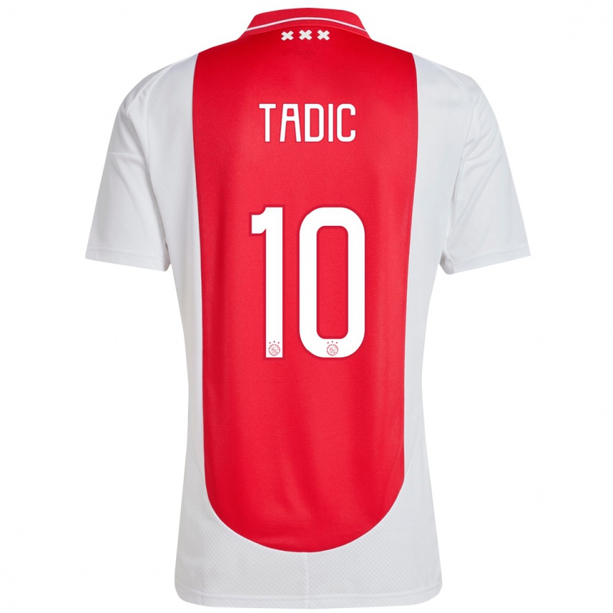 Niño Fútbol Camiseta Dusan Tadic #10 Rojo Blanco 1ª Equipación 2024/25 Perú