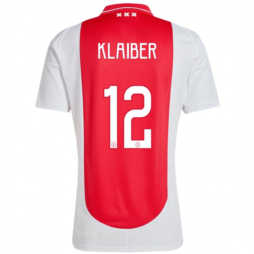 Niño Fútbol Camiseta Sean Klaiber #12 Rojo Blanco 1ª Equipación 2024/25 Perú