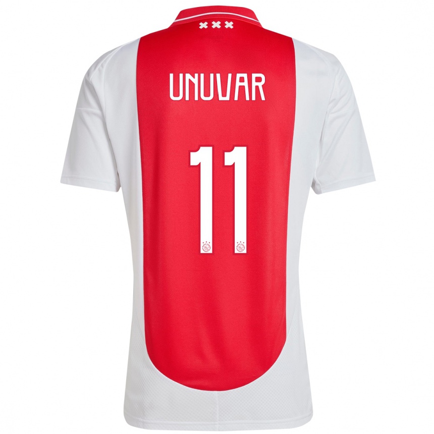 Niño Fútbol Camiseta Naci Unuvar #11 Rojo Blanco 1ª Equipación 2024/25 Perú