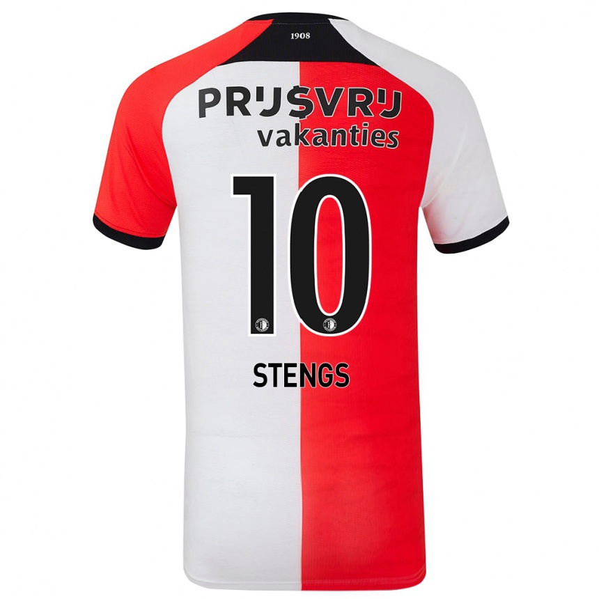 Niño Fútbol Camiseta Calvin Stengs #10 Rojo Blanco 1ª Equipación 2024/25 Perú