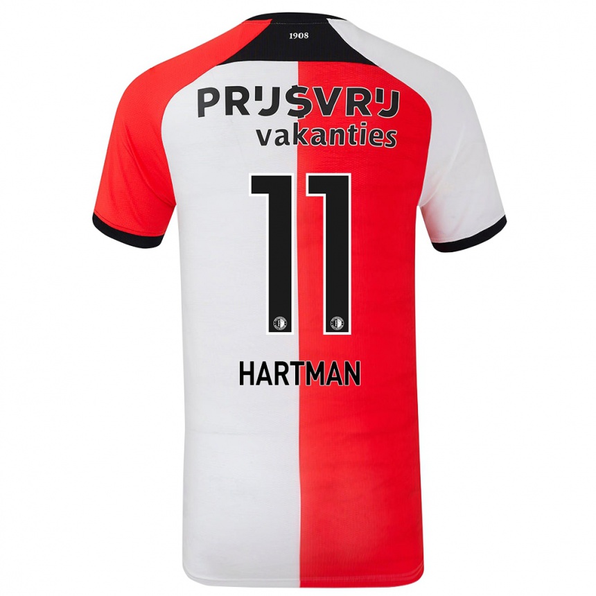 Niño Fútbol Camiseta Quilindschy Hartman #11 Rojo Blanco 1ª Equipación 2024/25 Perú