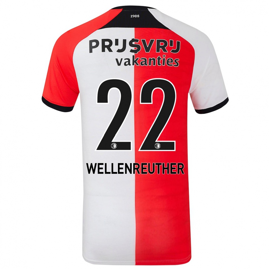 Niño Fútbol Camiseta Timon Wellenreuther #22 Rojo Blanco 1ª Equipación 2024/25 Perú