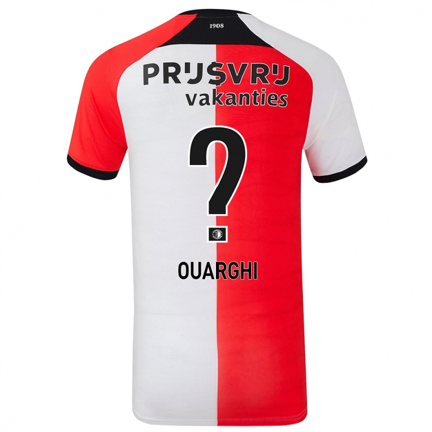 Niño Fútbol Camiseta Ayoub Ouarghi #0 Rojo Blanco 1ª Equipación 2024/25 Perú