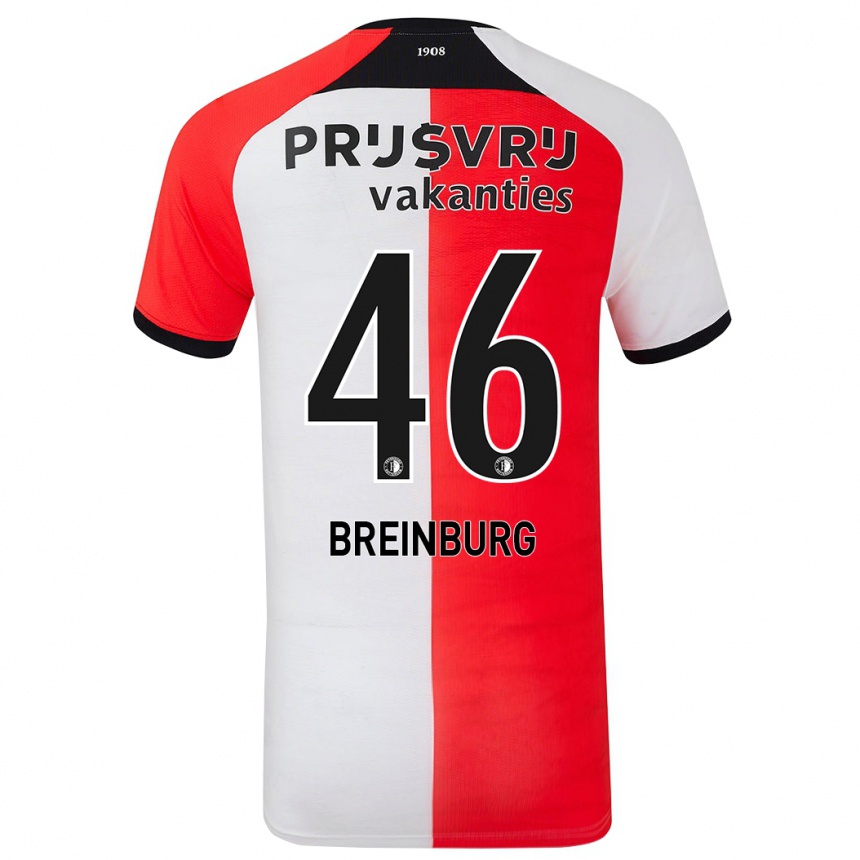 Niño Fútbol Camiseta Rainey Breinburg #46 Rojo Blanco 1ª Equipación 2024/25 Perú