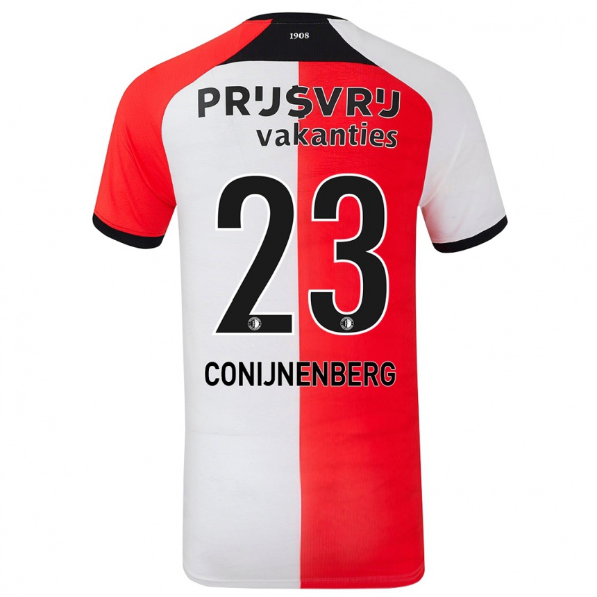 Niño Fútbol Camiseta Jada Conijnenberg #23 Rojo Blanco 1ª Equipación 2024/25 Perú