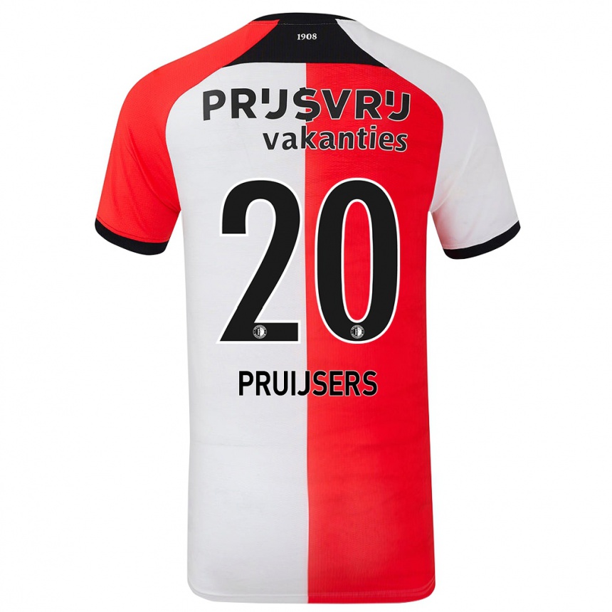 Niño Fútbol Camiseta Tom Pruijsers #20 Rojo Blanco 1ª Equipación 2024/25 Perú