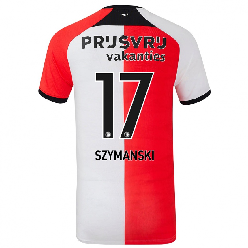 Niño Fútbol Camiseta Sebastian Szymanski #17 Rojo Blanco 1ª Equipación 2024/25 Perú