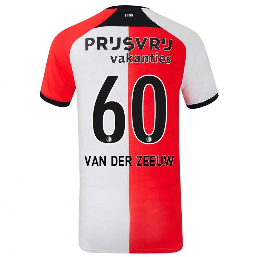 Niño Fútbol Camiseta Twan Van Der Zeeuw #60 Rojo Blanco 1ª Equipación 2024/25 Perú