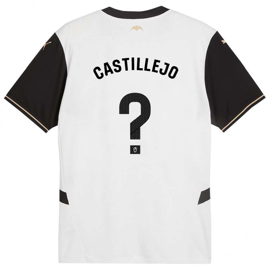 Niño Fútbol Camiseta Samu Castillejo #0 Blanco Negro 1ª Equipación 2024/25 Perú