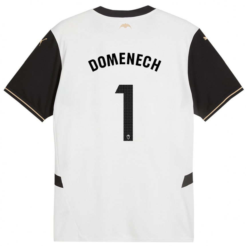 Niño Fútbol Camiseta Jaume Doménech #1 Blanco Negro 1ª Equipación 2024/25 Perú