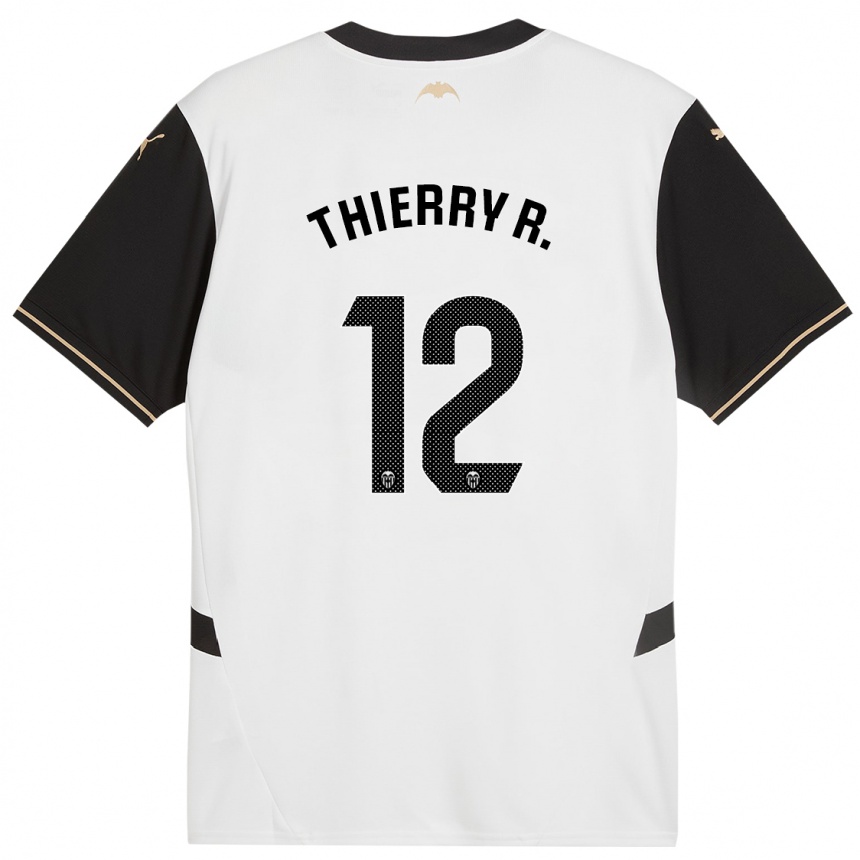 Niño Fútbol Camiseta Thierry Correia #12 Blanco Negro 1ª Equipación 2024/25 Perú