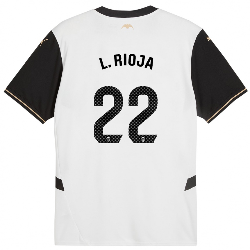 Niño Fútbol Camiseta Luis Rioja #22 Blanco Negro 1ª Equipación 2024/25 Perú