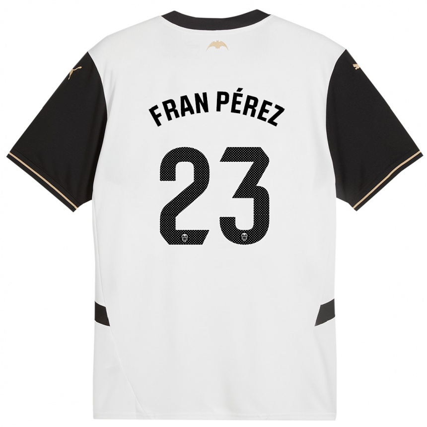 Niño Fútbol Camiseta Fran Pérez #23 Blanco Negro 1ª Equipación 2024/25 Perú